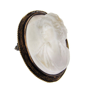 Antique Soapstone Cameo Pin