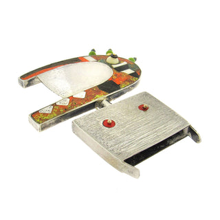 Tod Pardon: Sterling Inlay Brooch & Sculpture