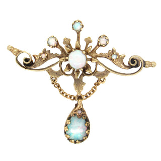 Antique Opal Drop Brooch
