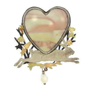 Pat Garrett: Agate Heart Brooch