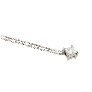 Princess-Cut Diamond Pendant Necklace