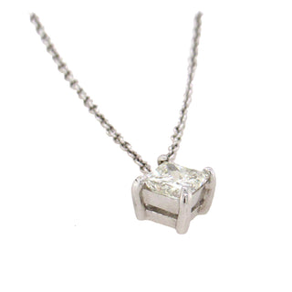 Princess-Cut Diamond Pendant Necklace