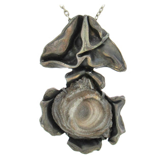 Sterling Silver Geode Flower Necklace