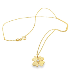 Alishan: Diamond 18K Flower Pendant Necklace