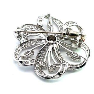Diamond Pinwheel Brooch Pendant