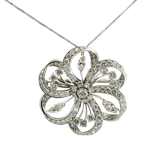 Diamond Pinwheel Brooch Pendant