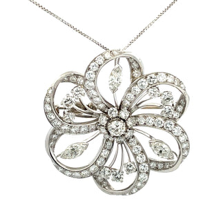 Diamond Pinwheel Brooch Pendant