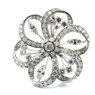 Diamond Pinwheel Brooch Pendant