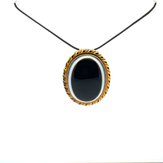 14K Late Victorian Banded Agate Pendant