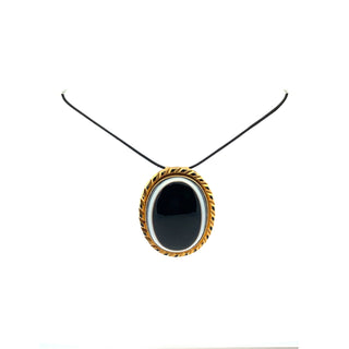 14K Late Victorian Banded Agate Pendant