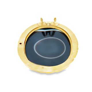 14K Late Victorian Banded Agate Pendant