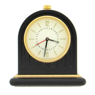 Bulgari Black Enamel Vintage Mini Travel Clock
