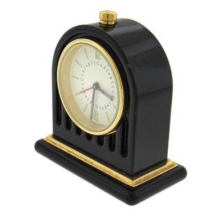Bulgari Black Enamel Vintage Mini Travel Clock