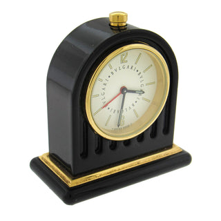 Bulgari Black Enamel Vintage Mini Travel Clock