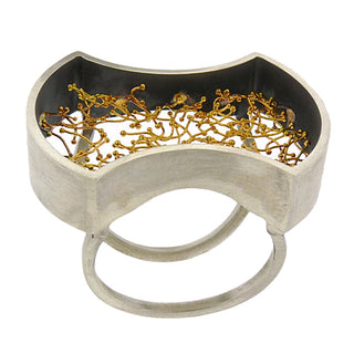Arata Fuchi: Sterling and Woven Pure Gold Ring