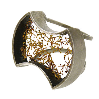 Arata Fuchi: Sterling and Woven Pure Gold Ring