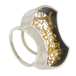 Arata Fuchi: Sterling and Woven Pure Gold Ring