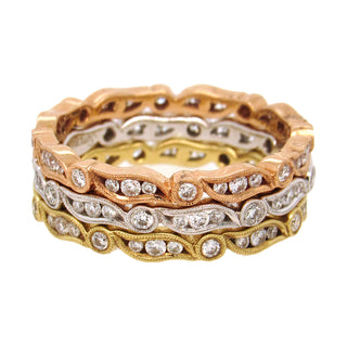 SimonG: White Gold Diamond Stack Ring