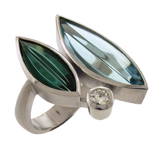 Bernd Munsteiner:  Aquamarine and Tourmaline 'Erotik' Ring