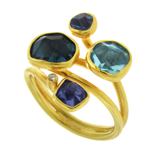 Margoni Studio: Blue Gemstone Cluster Ring