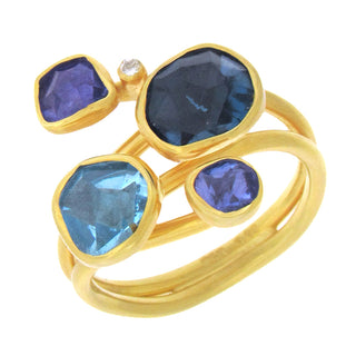 Margoni Studio: Blue Gemstone Cluster Ring