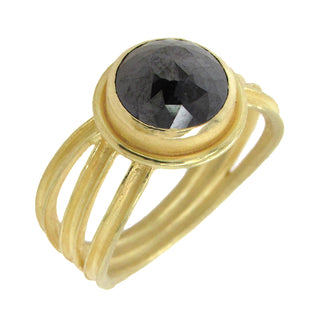 Barbara Heinrich: Rose-Cut Black Diamond Solitaire Ring