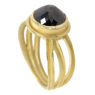 Barbara Heinrich: Rose-Cut Black Diamond Solitaire Ring