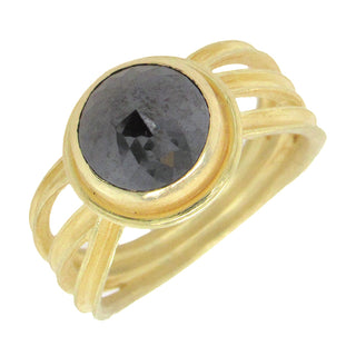 Barbara Heinrich: Rose-Cut Black Diamond Solitaire Ring