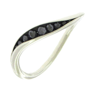 Timo Krapf: Sterling Black Diamond Wave Ring