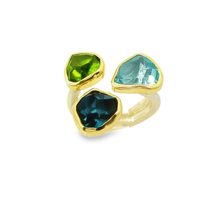 Margoni Studio: Aquamarine, Blue Topaz, Peridot Ring