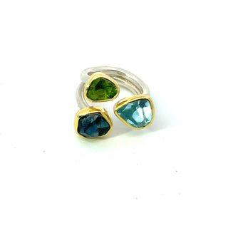 Margoni Studio: Aquamarine, Blue Topaz, Peridot Ring