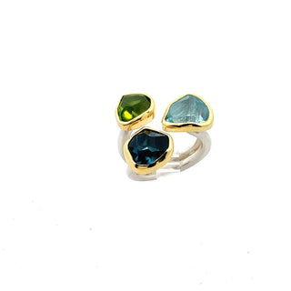 Margoni Studio: Aquamarine, Blue Topaz, Peridot Ring