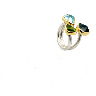 Margoni Studio: Aquamarine, Blue Topaz, Peridot Ring