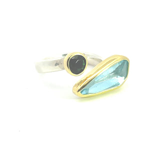 Margoni Studio: Aquamarine Green Tourmaline Ring