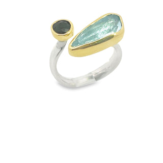 Margoni Studio: Aquamarine Green Tourmaline Ring