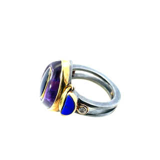 Michael Boyd: Amethyst Lapis and Iolite Gemstone Ring