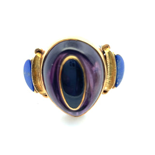Michael Boyd: Amethyst Lapis and Iolite Gemstone Ring