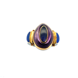Michael Boyd: Amethyst Lapis and Iolite Gemstone Ring