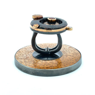 Michael Boyd: Palmwood and Spessartite Garnet Ring/Sculpture