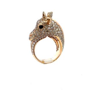 Emerald-Set Diamond Giraffe Ring