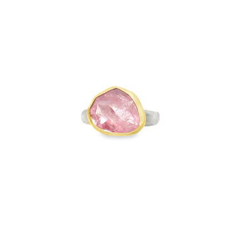 Rose-cut Morganite Two-Tone Ring