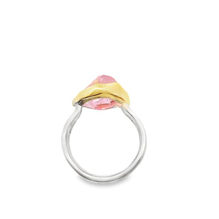 Rose-cut Morganite Two-Tone Ring