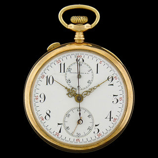 JE Caldwell 14K Split Chronograph Pocket Watch