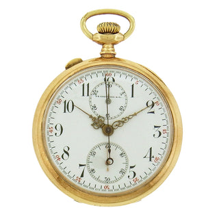 JE Caldwell 14K Split Chronograph Pocket Watch