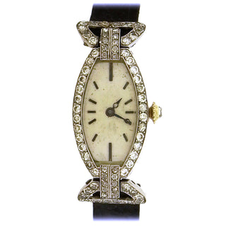 Art Deco Cartier Diamond Platinum Wristwatch