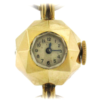 18K Gold Rock Crystal French Vintage Wristwatch