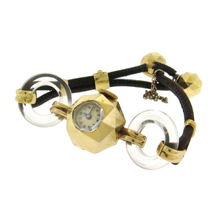 18K Gold Rock Crystal French Vintage Wristwatch