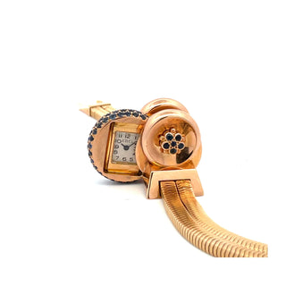 18K Sapphire Retro Modern Cocktail Watch