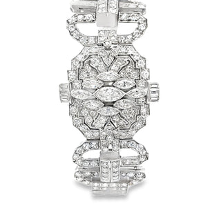 Diamond Platinum Covered Cocktail Watch, Circa 1950