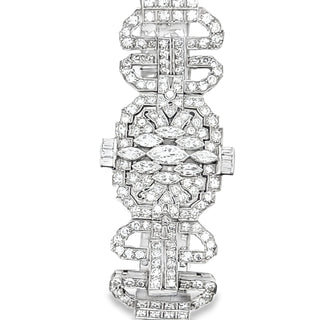 Diamond Platinum Covered Cocktail Watch, Circa 1950